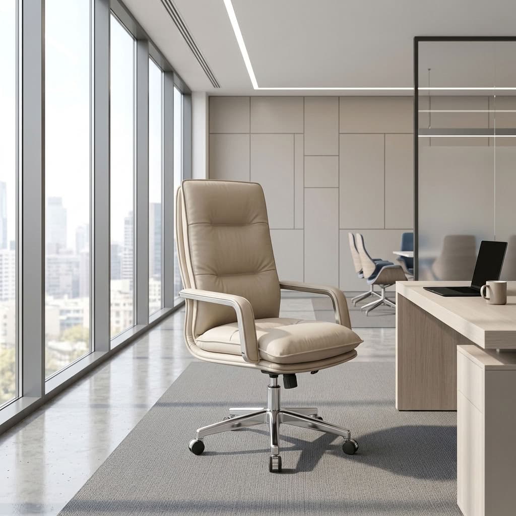Oxy executive office chair with high back and padded armrests