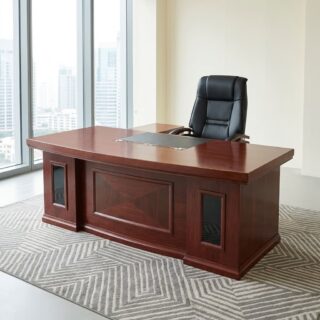 2.2m Executive Mahogany Desk with side extension