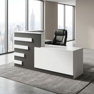 2m Executive Reception Counter with raised front counter