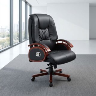 High Back Director Chair with wood-look armrests
