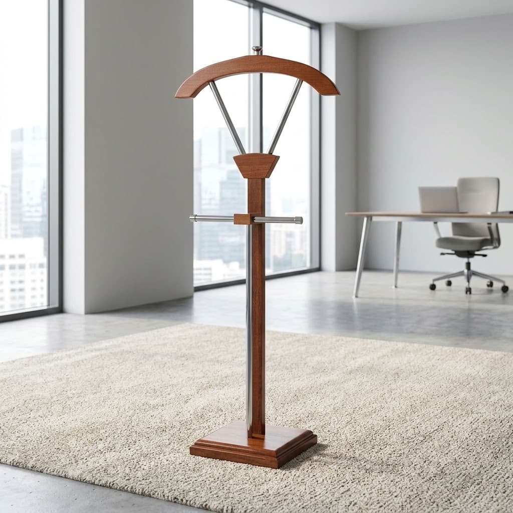 Wooden Office Coat Hanger Stand with freestanding base