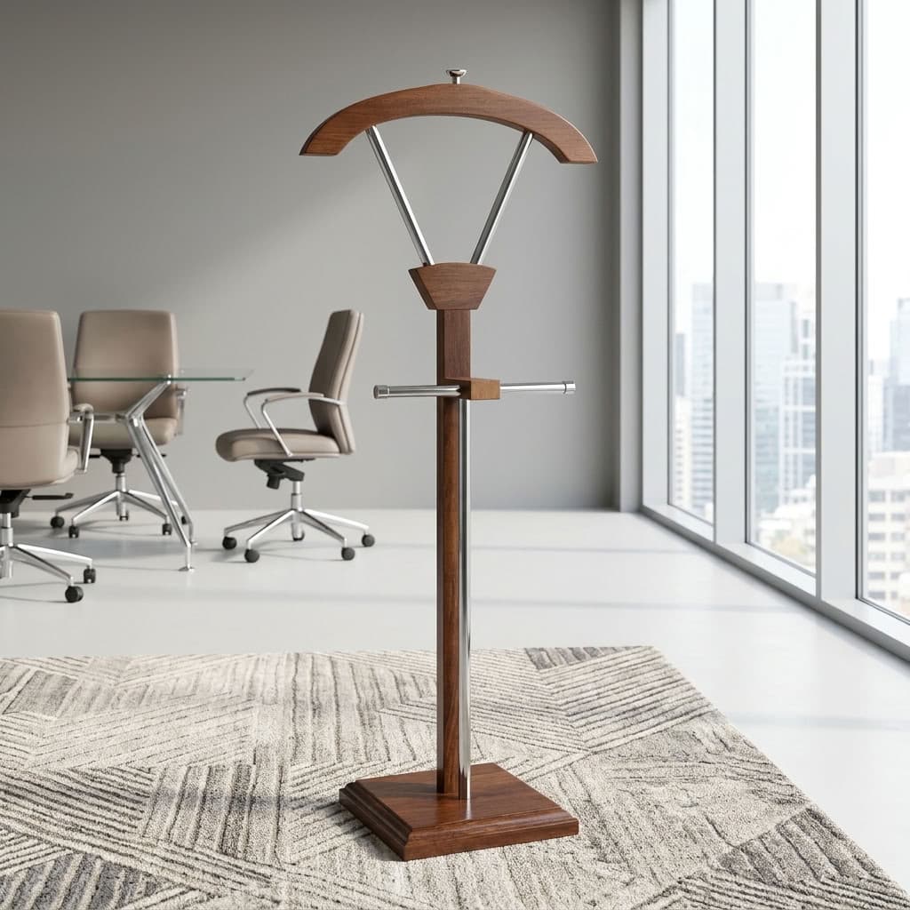 Wooden Office Coat Hanger Stand with freestanding base