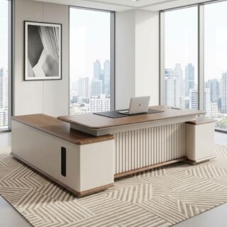 2.4m Executive Manager Desk with two-tone design