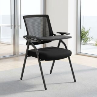 Training Chair With Tablet with mesh backrest and fabric seat
