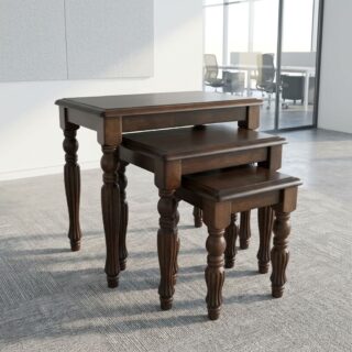 Wooden Nest of Tables three-piece set