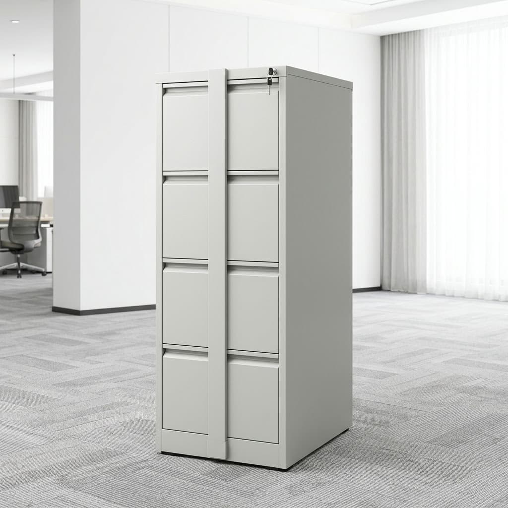4-Drawer Cabinet with security bar and key lock