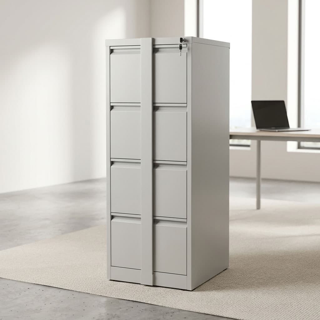 4-Drawer Cabinet with security bar and key lock