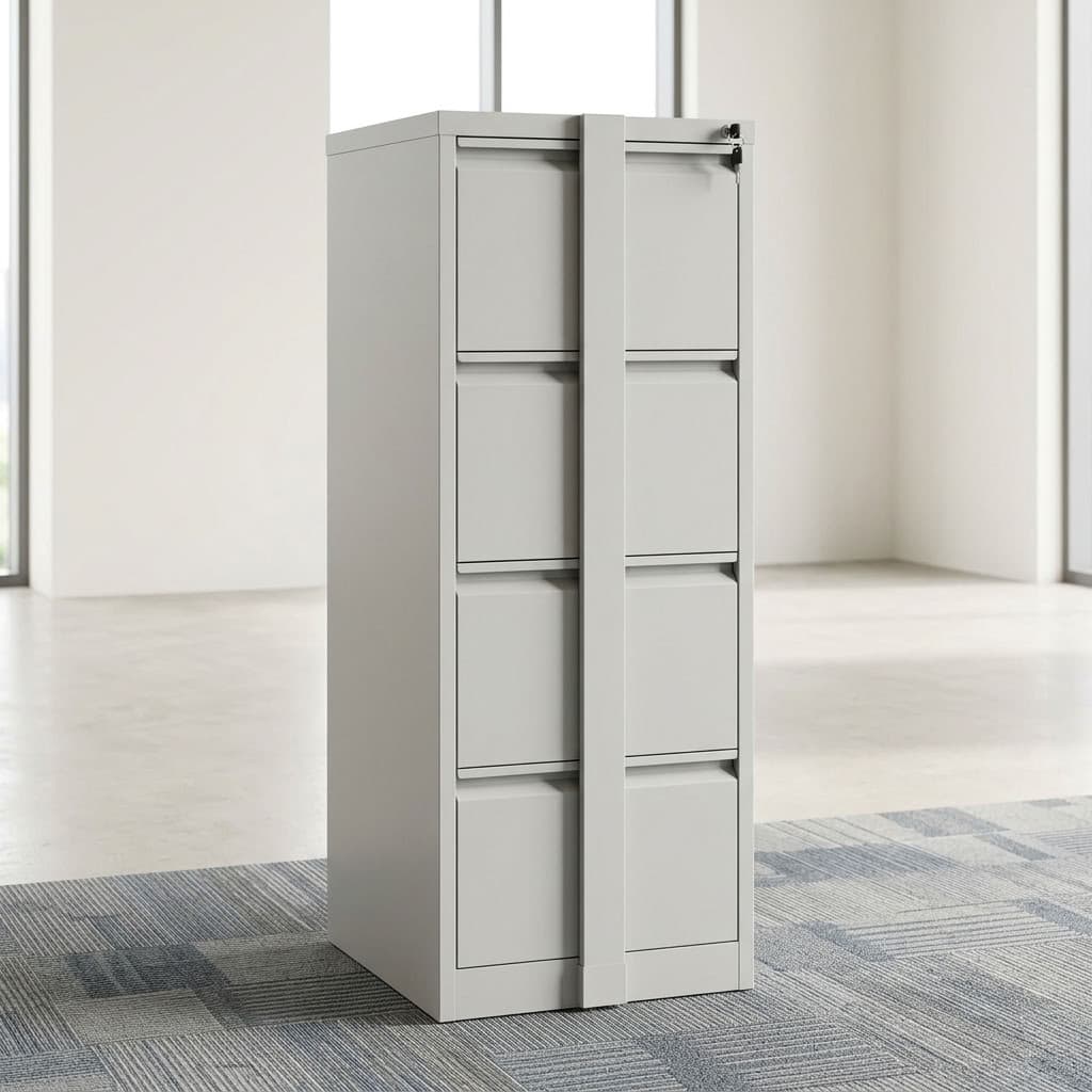 4-Drawer Cabinet with security bar and key lock