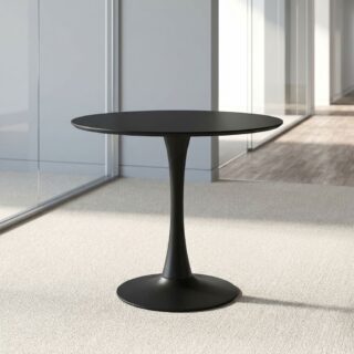 Round Pedestal Dining Table in black