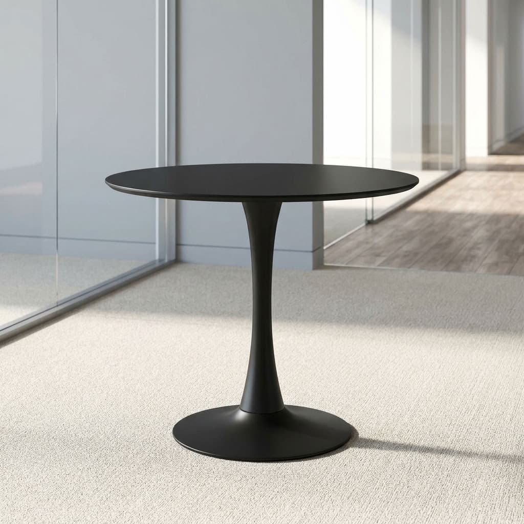 Round Pedestal Dining Table in black