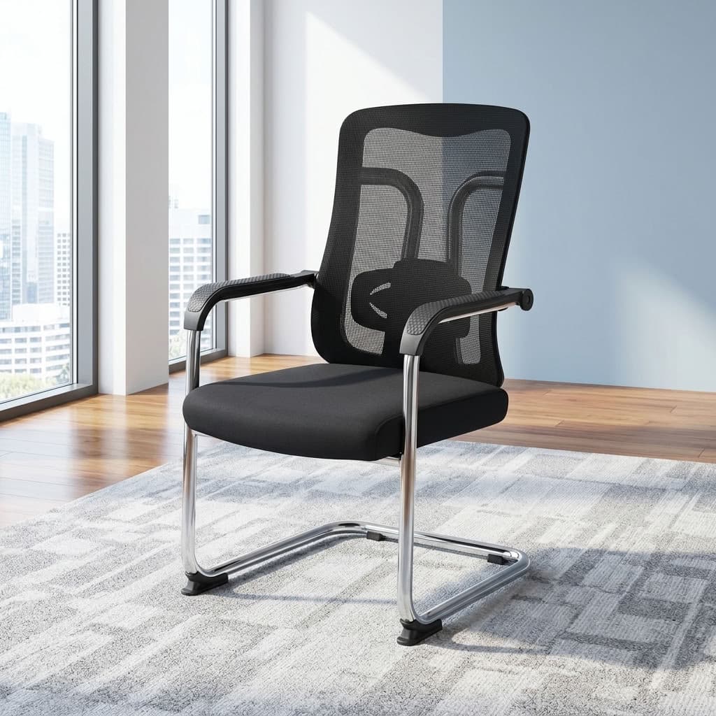 Mesh Conference Chair with black mesh backrest