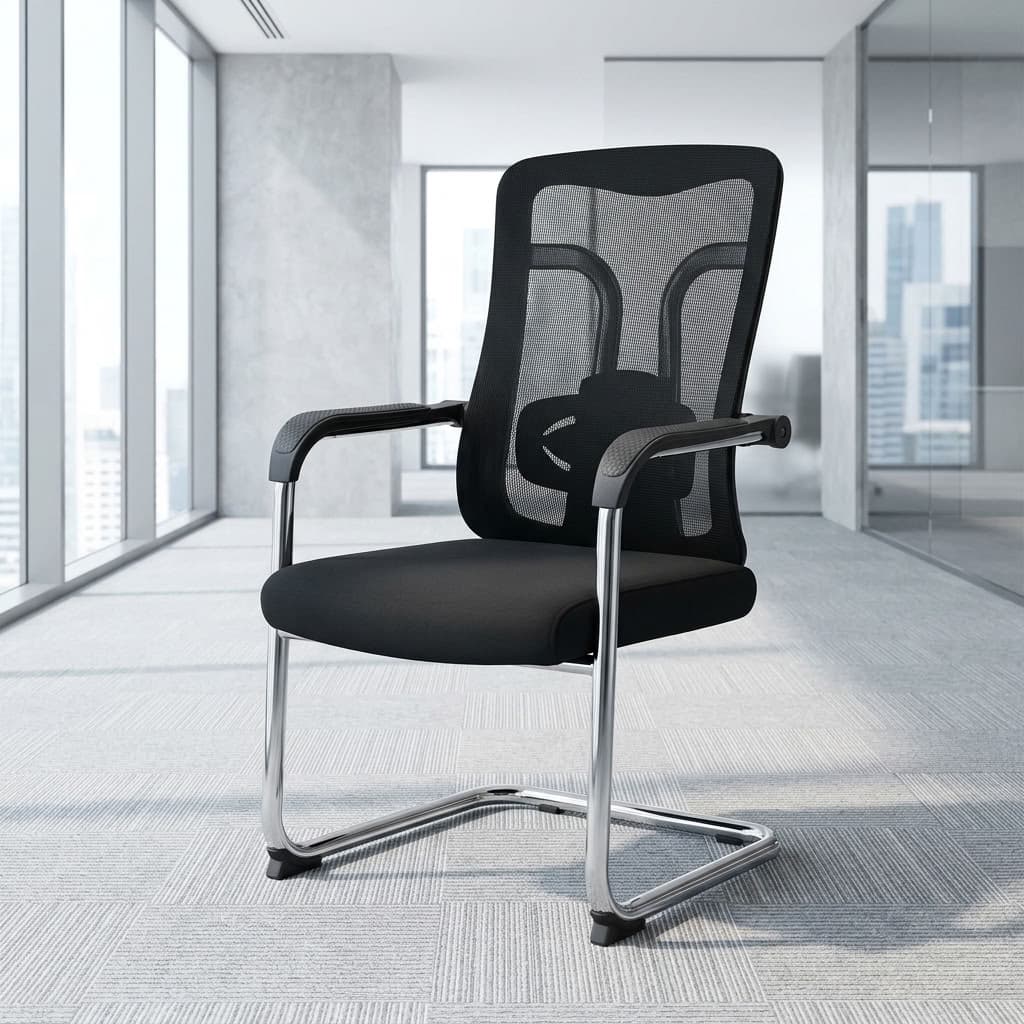 Mesh Conference Chair with black mesh backrest
