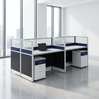 Four-Seater Cubicle Workstation with office partitions