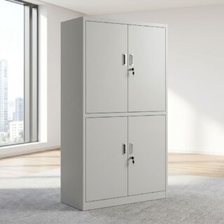 4-Door Lockable Office Cabinet with two locking sections