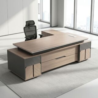 2.4M Managerial Office Desk with integrated storage
