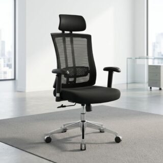 High Back Revolving Chair with mesh back and headrest