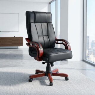 Bliss Padded Office Chair in black PU leather