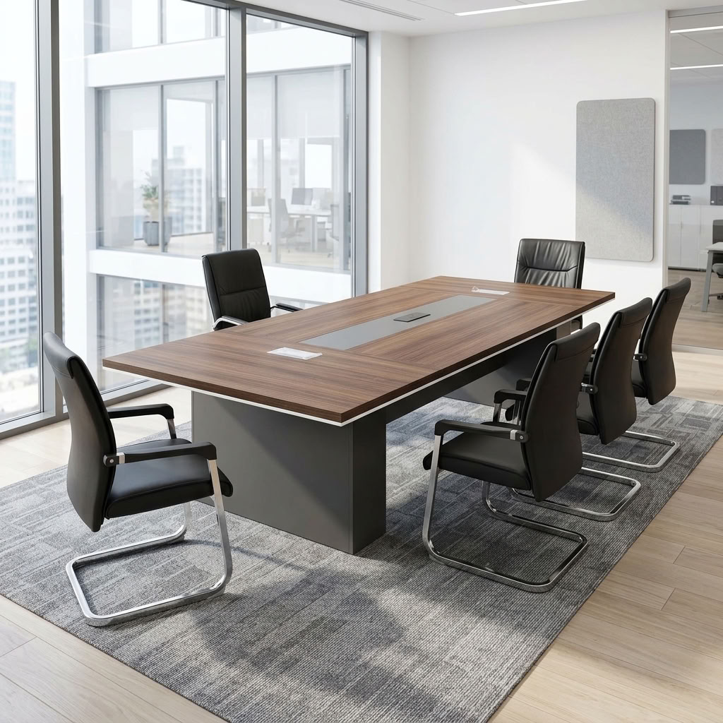 3m Executive Boardroom Table with U-shaped worktop