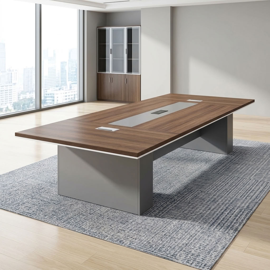 3m Executive Boardroom Table with U-shaped worktop