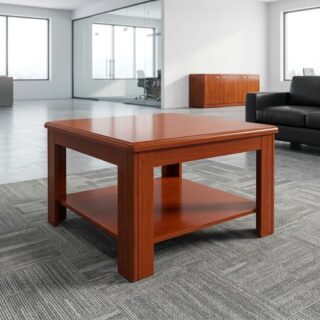 Square Office Coffee Table with lower storage shelf
