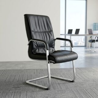 High-Back Padded Visitor Chair with cantilever frame