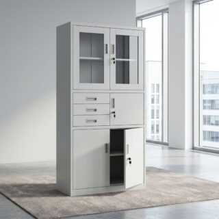 Office Cabinet With Locking Safe and glass doors