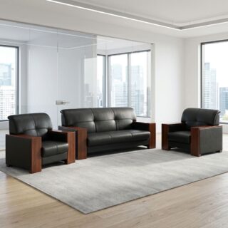 5-Seater Lounge Set with three-seater sofa and chairs