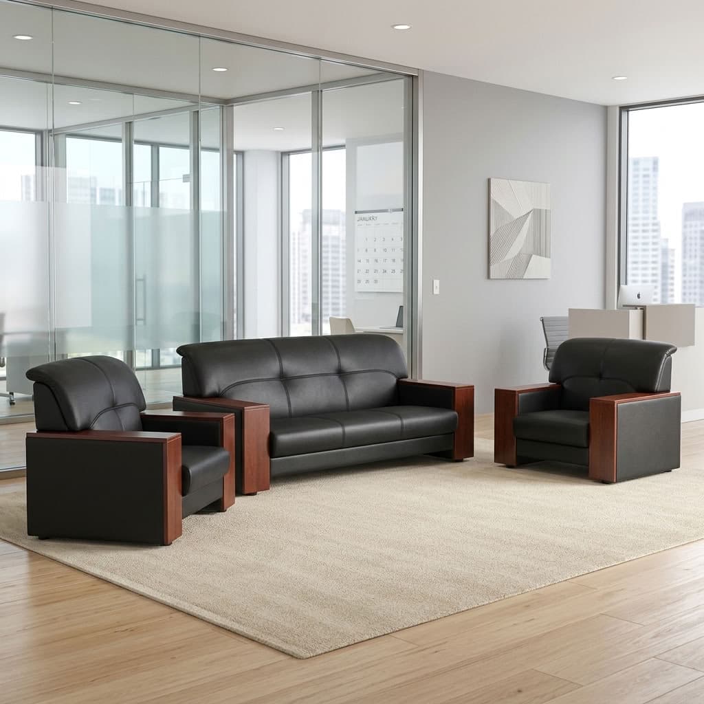 5-Seater Lounge Set with three-seater sofa and chairs
