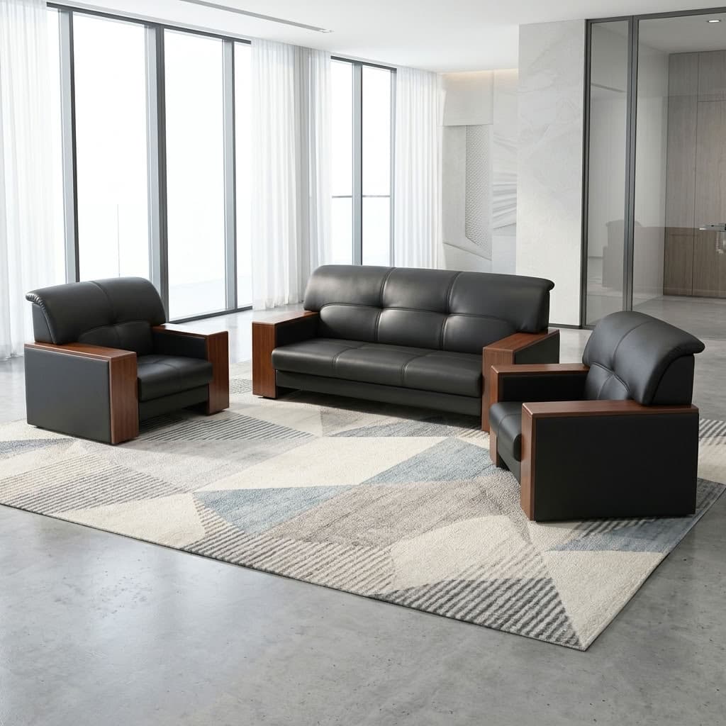 5-Seater Lounge Set with three-seater sofa and chairs