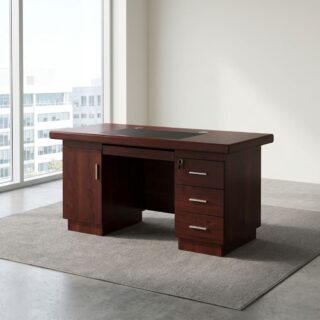 1.4M Executive Desk With Drawers with side cupboard