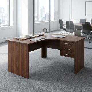 1.2M Curved Staff Desk with three drawers