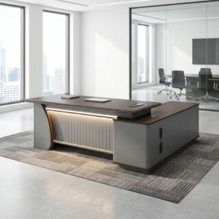 2.2M Director Office Desk with L-shaped extension