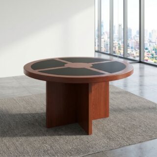 1.2M Mahogany Meeting Table with round 4-seater design