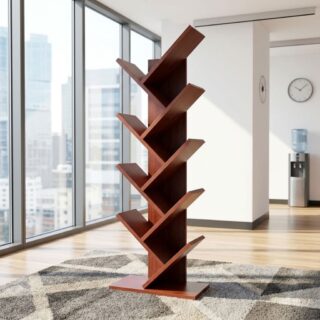 9-Tier Tree Bookshelf with angled branch shelves