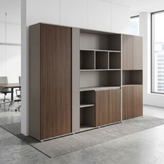 Executive Wall Storage Unit with open shelving
