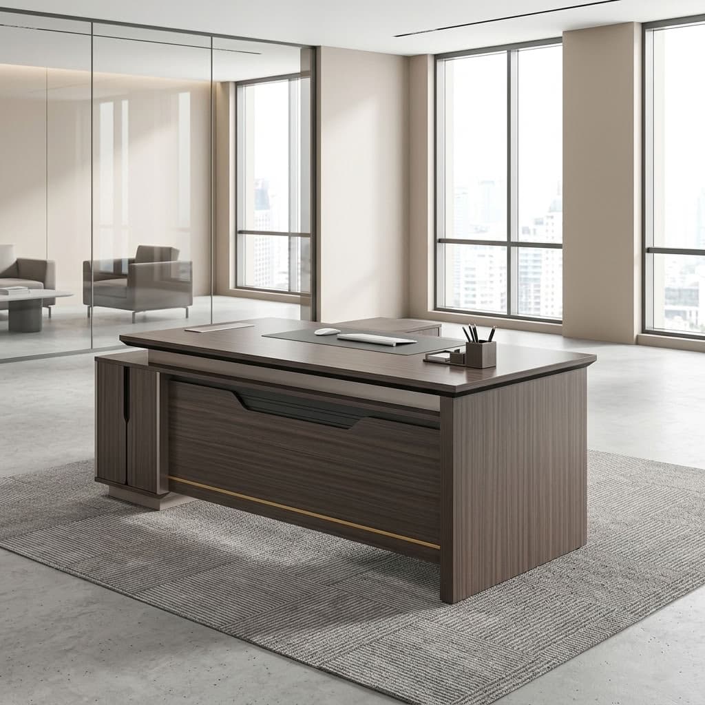 1.8m Modern Director Desk with side return