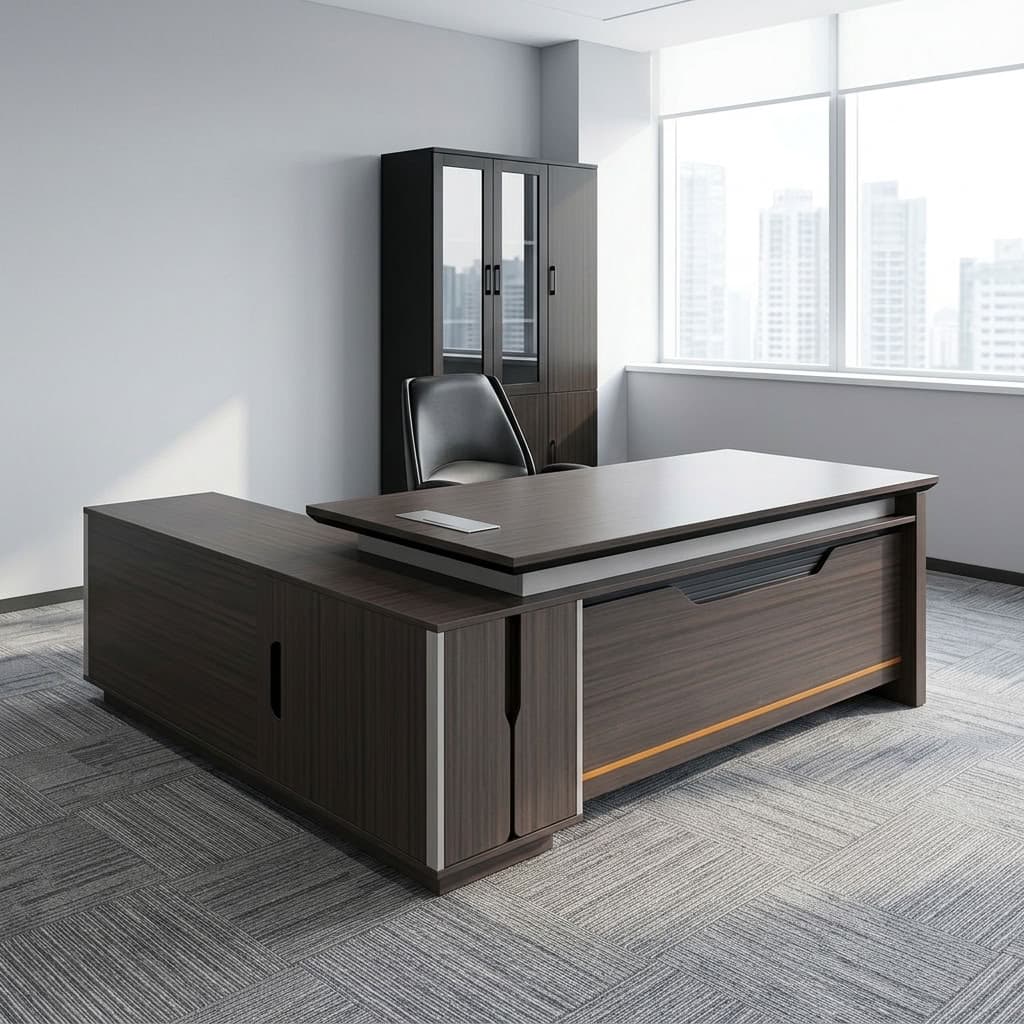 1.8m Modern Director Desk with side return